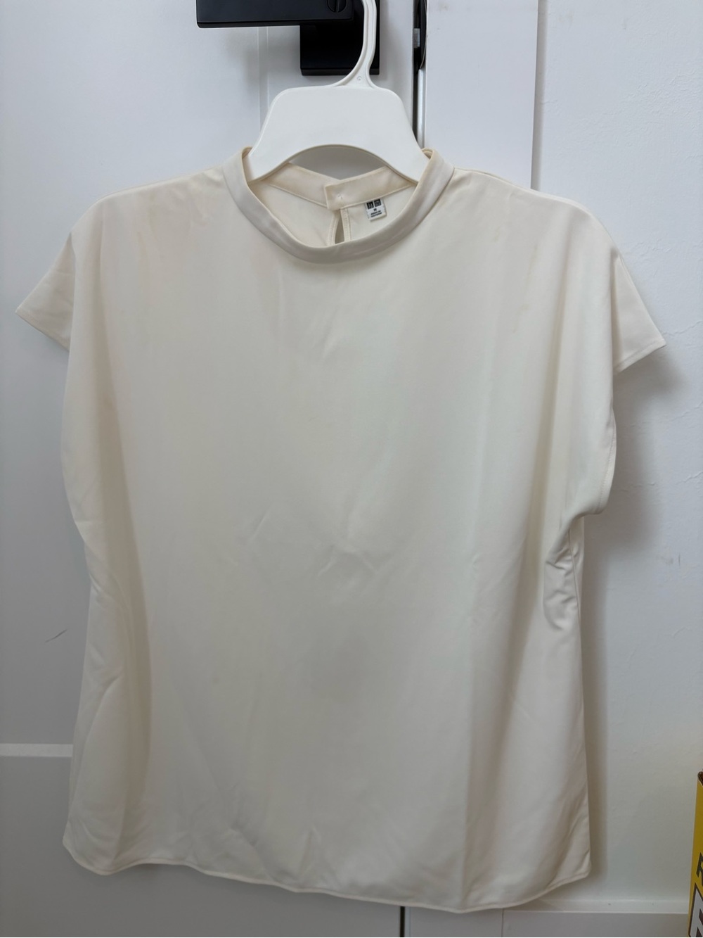Women’s Cream Mock Neck Cap Sleeve Top